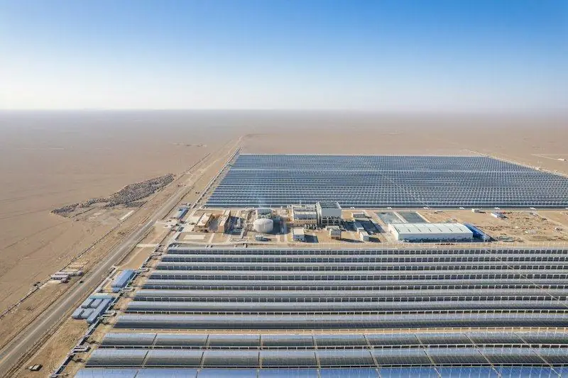 A large solar plant from above